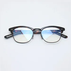 Black Mask Unisex Full Rim Browline Square Alloy Eyeglasses Bm-ypsumuel