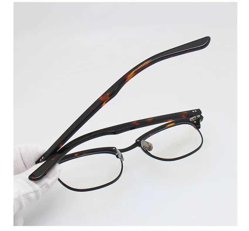 Black Mask Unisex Full Rim Browline Square Alloy Eyeglasses Bm-ypsumuel