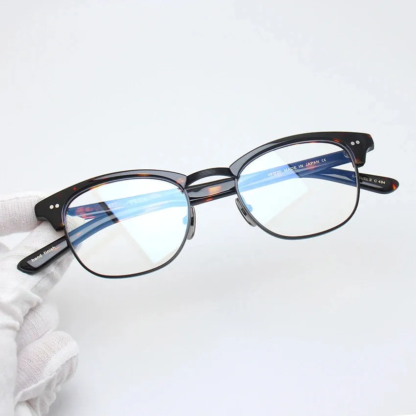 Black Mask Unisex Full Rim Browline Square Alloy Eyeglasses Bm-ypsumuel