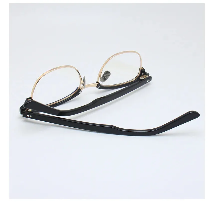 Black Mask Unisex Full Rim Browline Square Alloy Eyeglasses Bm-ypsumuel