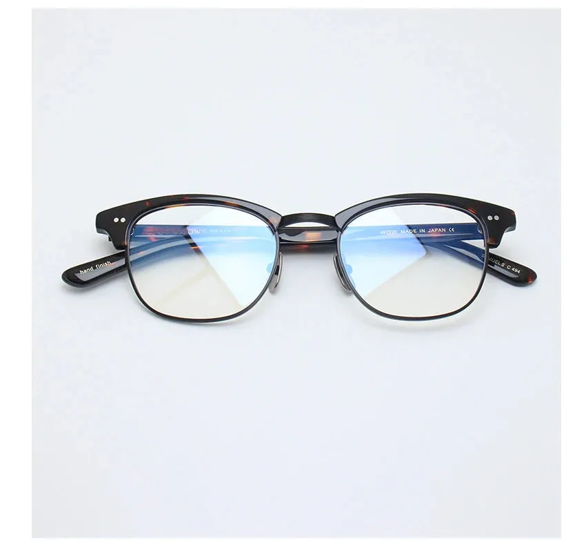 Black Mask Unisex Full Rim Browline Square Alloy Eyeglasses Bm-ypsumuel
