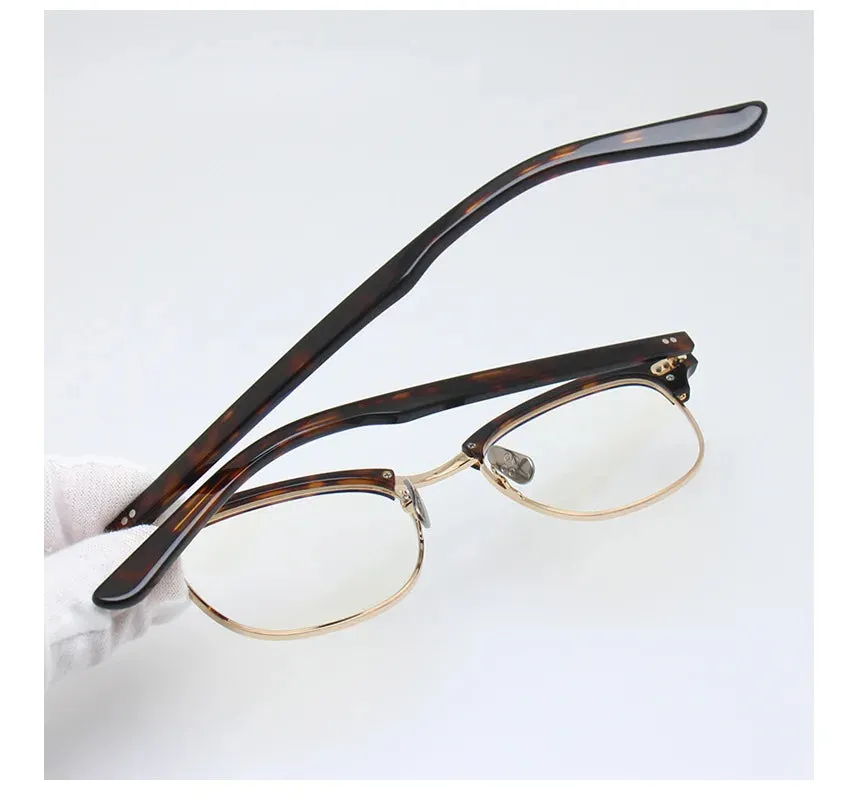 Black Mask Unisex Full Rim Browline Square Alloy Eyeglasses Bm-ypsumuel