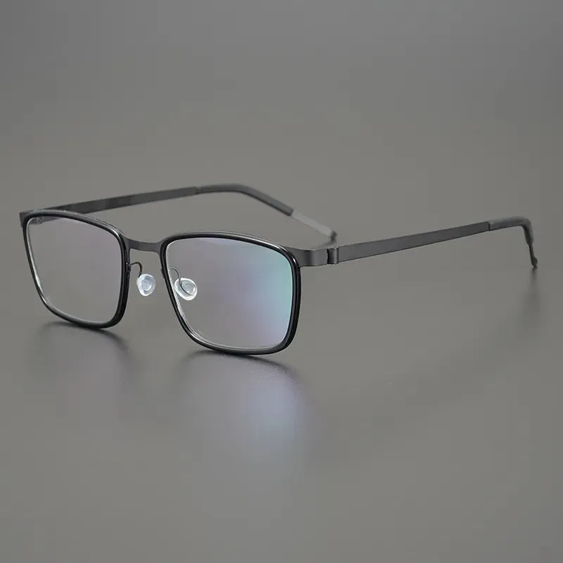 Black Mask Unisex Full Rim Rectangle Titanium Acetate Eyeglasses 9711
