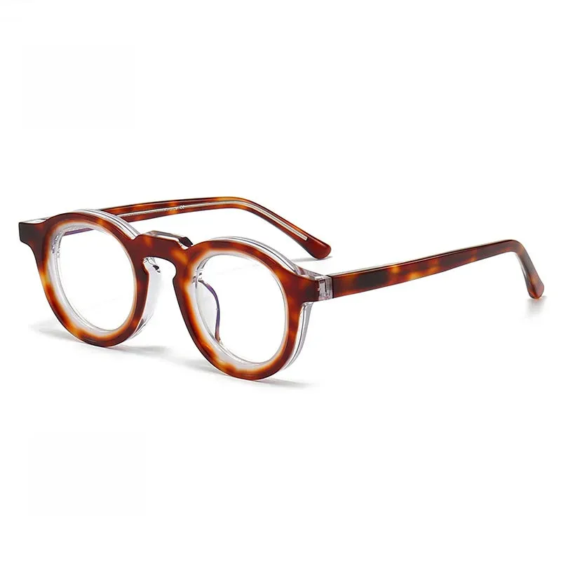 Black Mask Unisex Full Rim Round Acetate Eyeglasses 442721