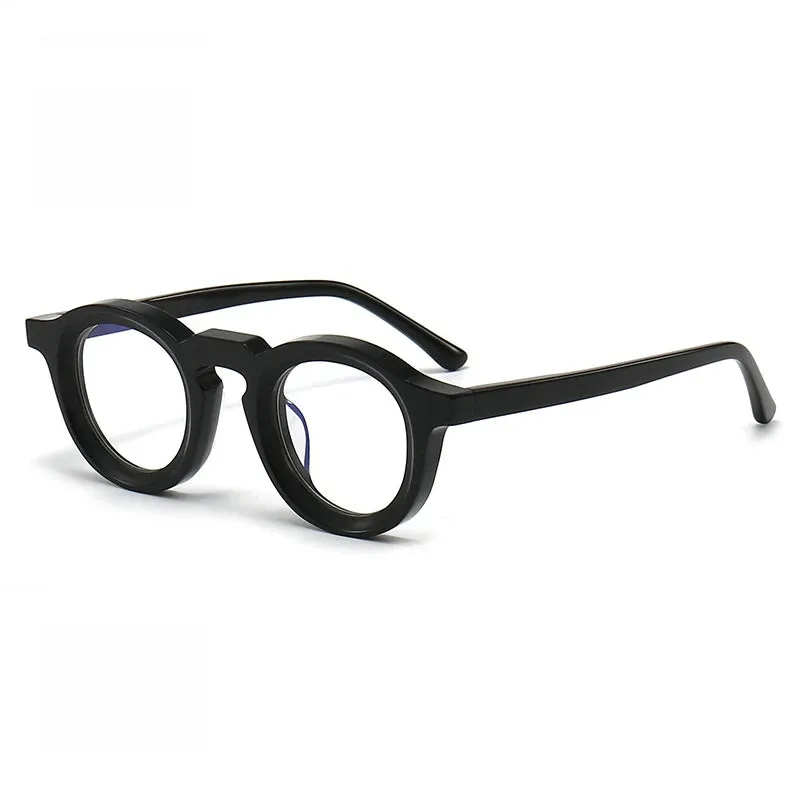 Black Mask Unisex Full Rim Round Acetate Eyeglasses 442721