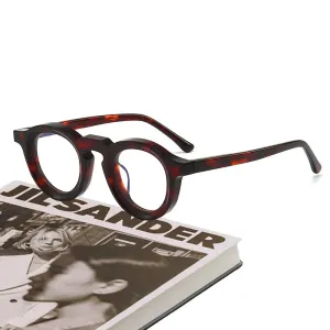 Black Mask Unisex Full Rim Round Acetate Eyeglasses 442721