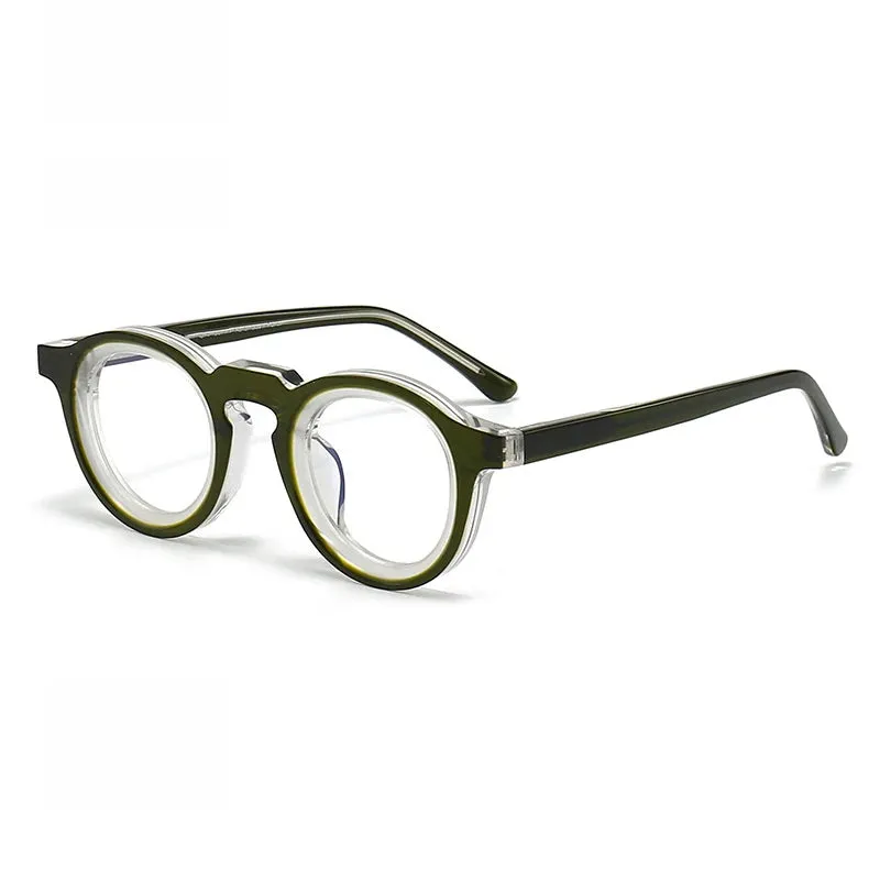 Black Mask Unisex Full Rim Round Acetate Eyeglasses 442721