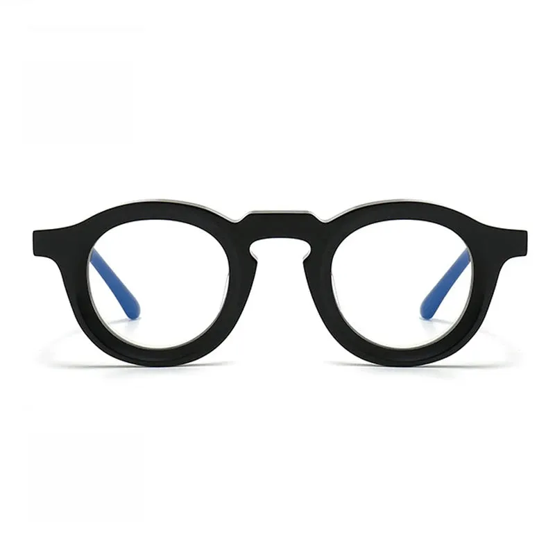 Black Mask Unisex Full Rim Round Acetate Eyeglasses 442721