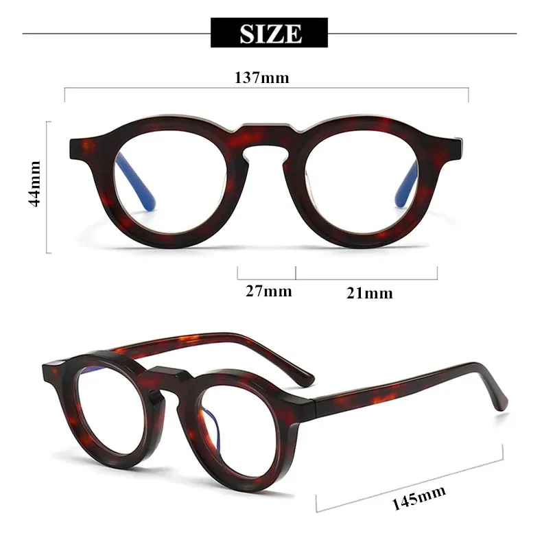Black Mask Unisex Full Rim Round Acetate Eyeglasses 442721
