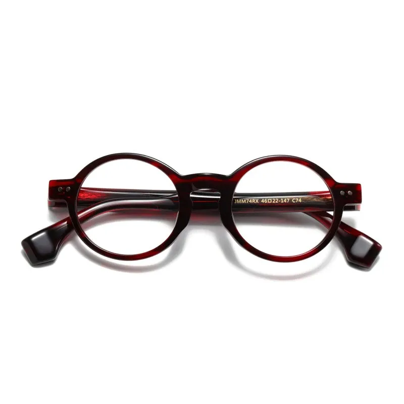 Black Mask Unisex Full Rim Round Acetate Eyeglasses J74rx