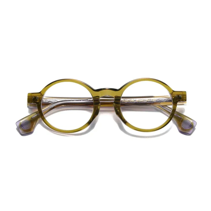 Black Mask Unisex Full Rim Round Acetate Eyeglasses J74rx