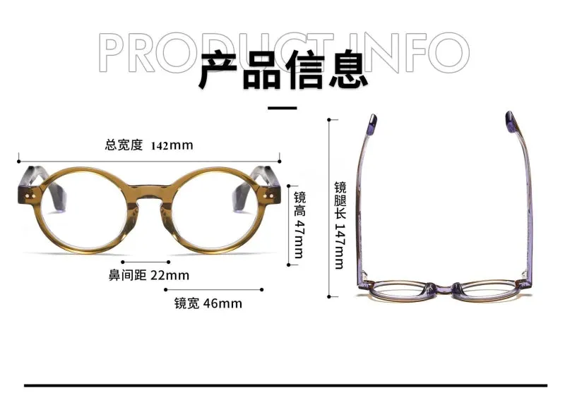 Black Mask Unisex Full Rim Round Acetate Eyeglasses J74rx