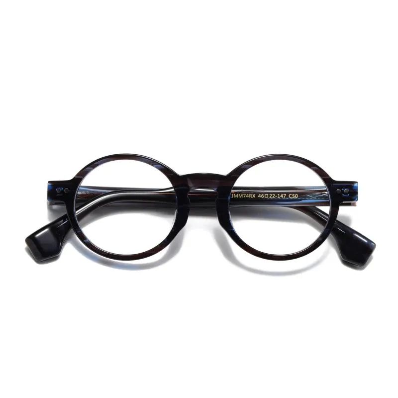Black Mask Unisex Full Rim Round Acetate Eyeglasses J74rx