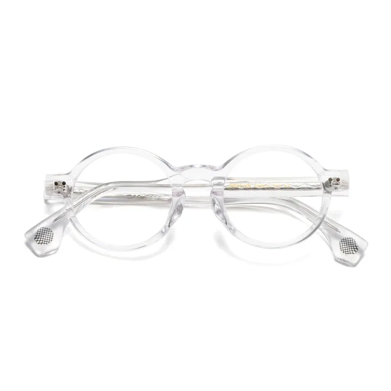 Black Mask Unisex Full Rim Round Acetate Eyeglasses J74rx