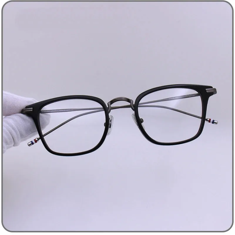 Black Mask Unisex Full Rim Square Alloy Acetate Eyeglasses T905
