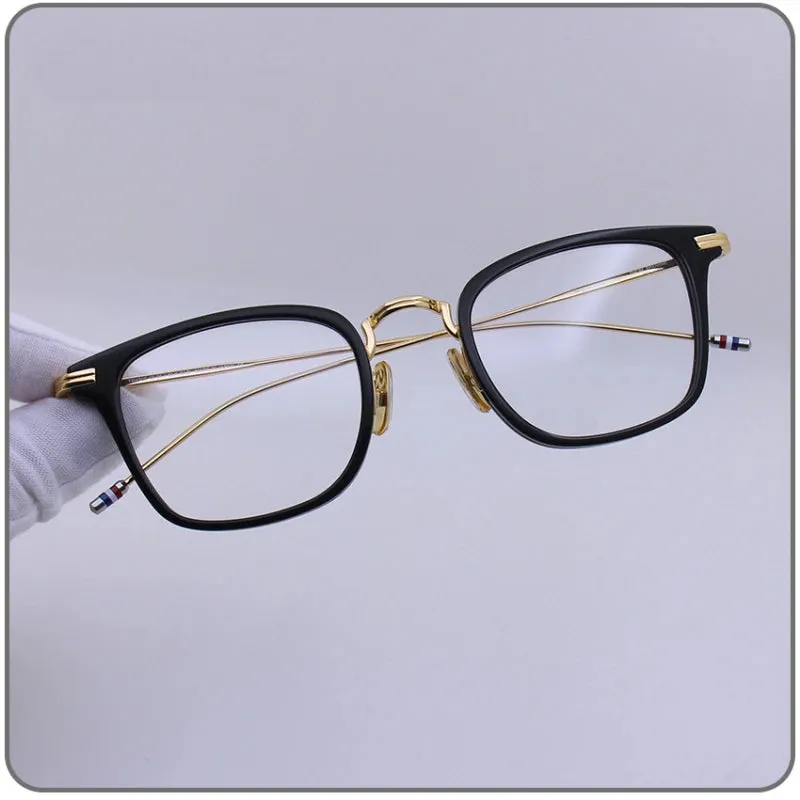 Black Mask Unisex Full Rim Square Alloy Acetate Eyeglasses T905