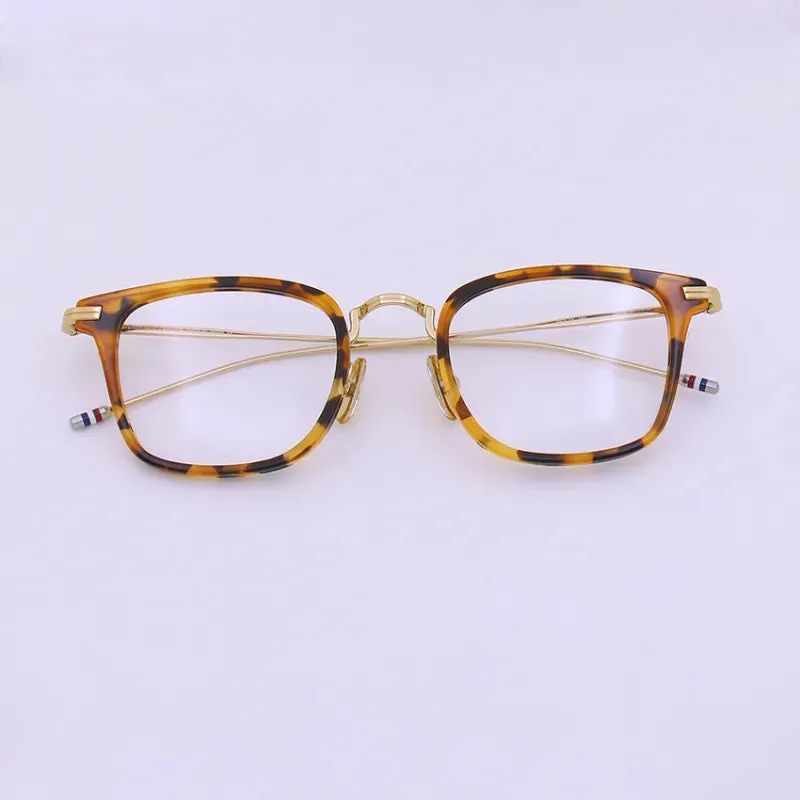 Black Mask Unisex Full Rim Square Alloy Acetate Eyeglasses T905
