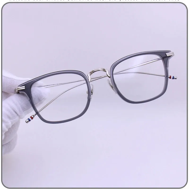Black Mask Unisex Full Rim Square Alloy Acetate Eyeglasses T905