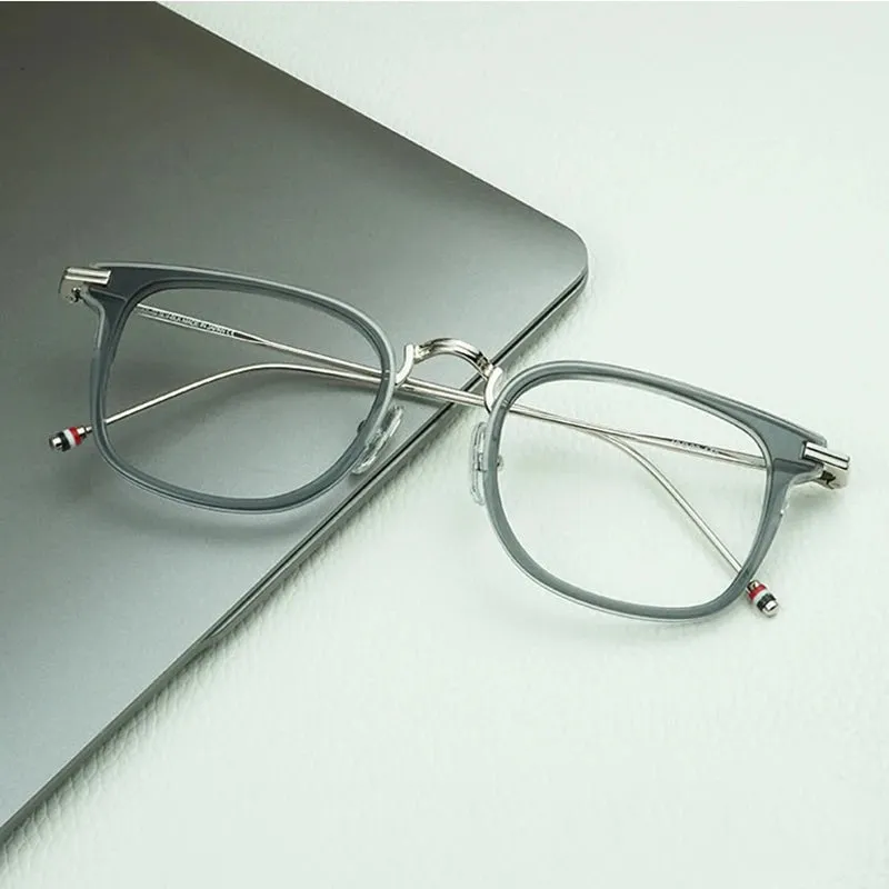 Black Mask Unisex Full Rim Square Alloy Acetate Eyeglasses T905