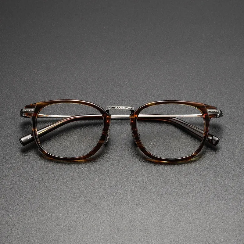 Black Mask Unisex Full Rim Titanium Acetate Square Eyeglasses G817