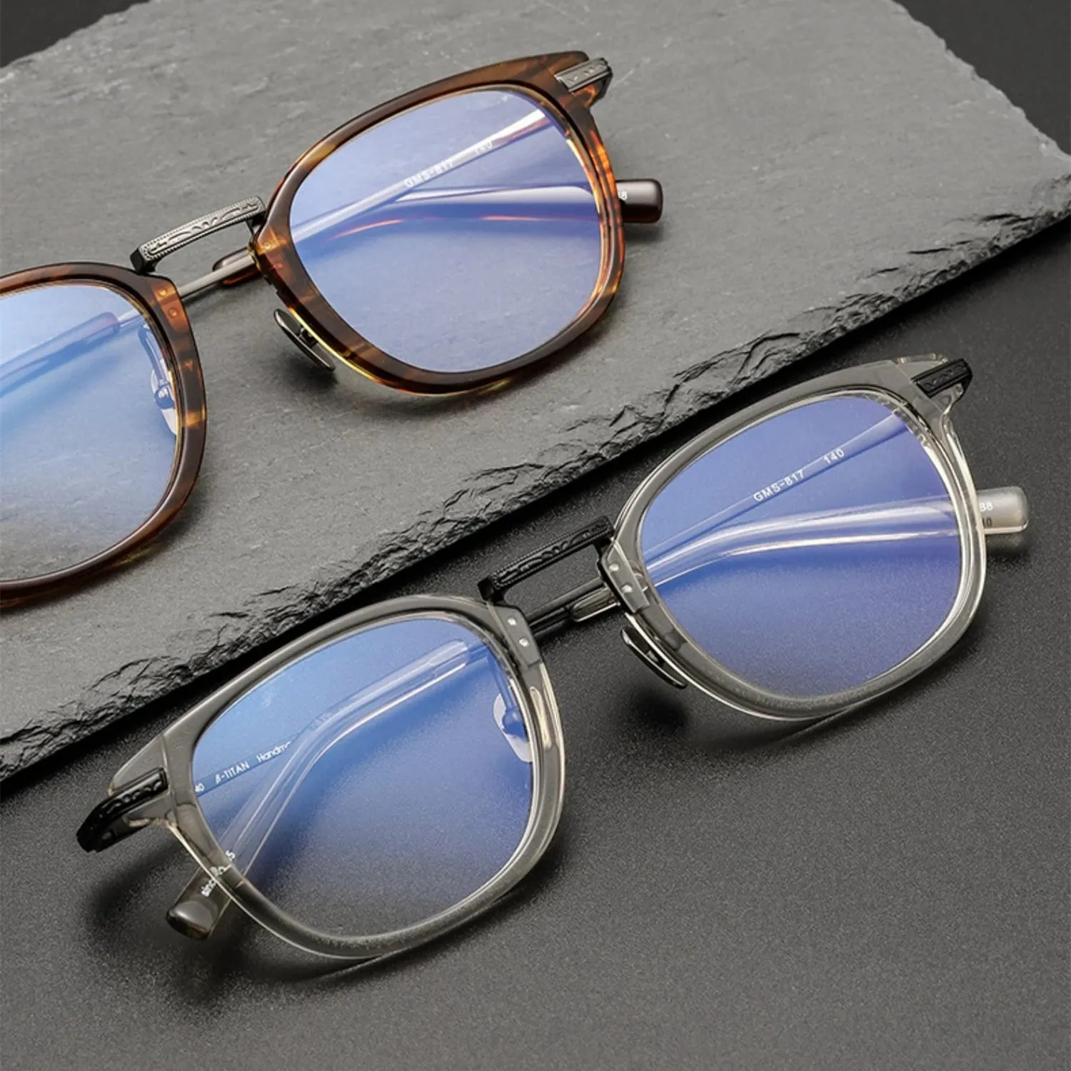 Black Mask Unisex Full Rim Titanium Acetate Square Eyeglasses G817