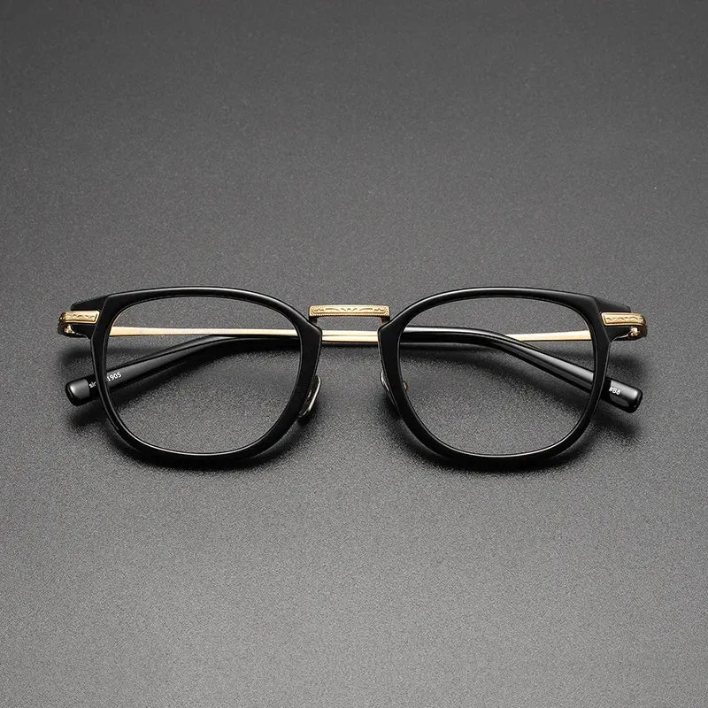 Black Mask Unisex Full Rim Titanium Acetate Square Eyeglasses G817