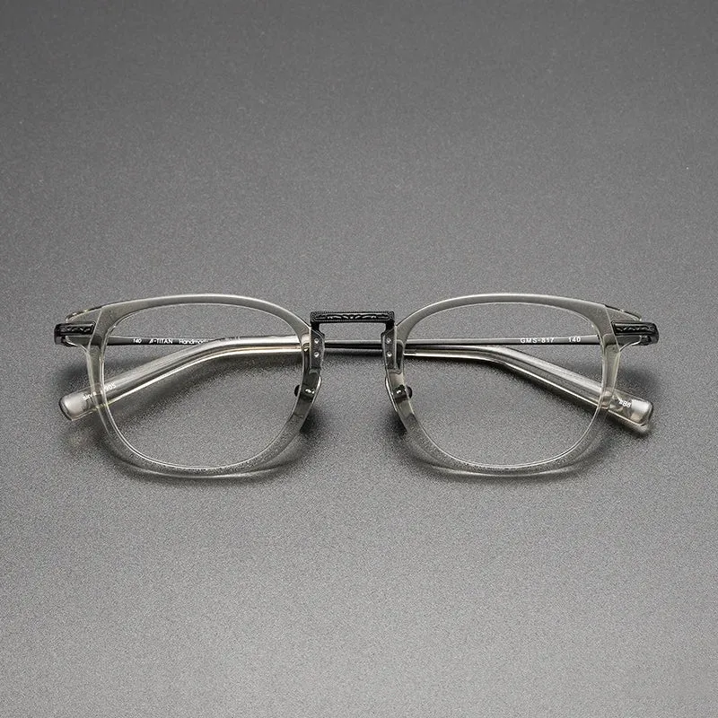 Black Mask Unisex Full Rim Titanium Acetate Square Eyeglasses G817