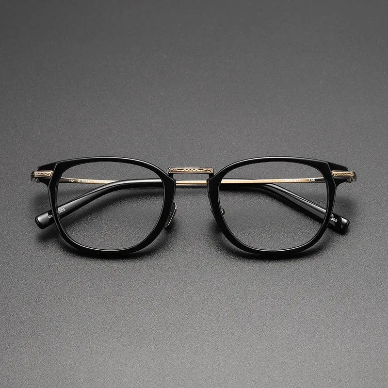 Black Mask Unisex Full Rim Titanium Acetate Square Eyeglasses G817