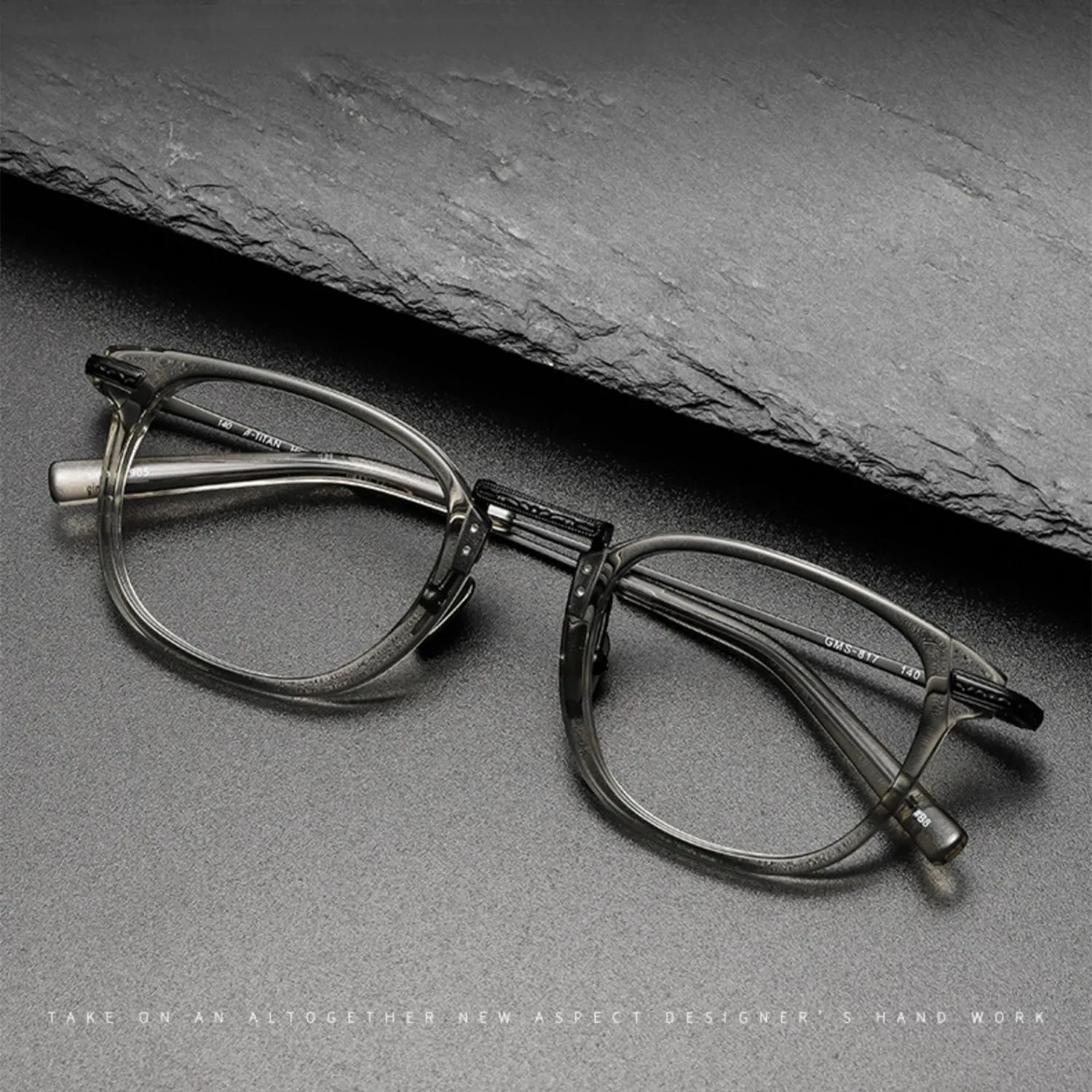 Black Mask Unisex Full Rim Titanium Acetate Square Eyeglasses G817