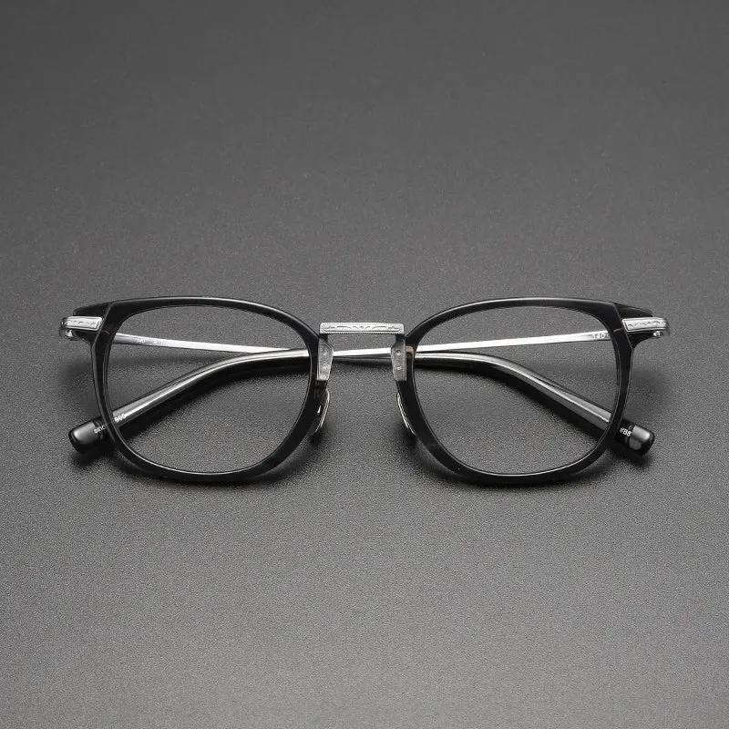 Black Mask Unisex Full Rim Titanium Acetate Square Eyeglasses G817