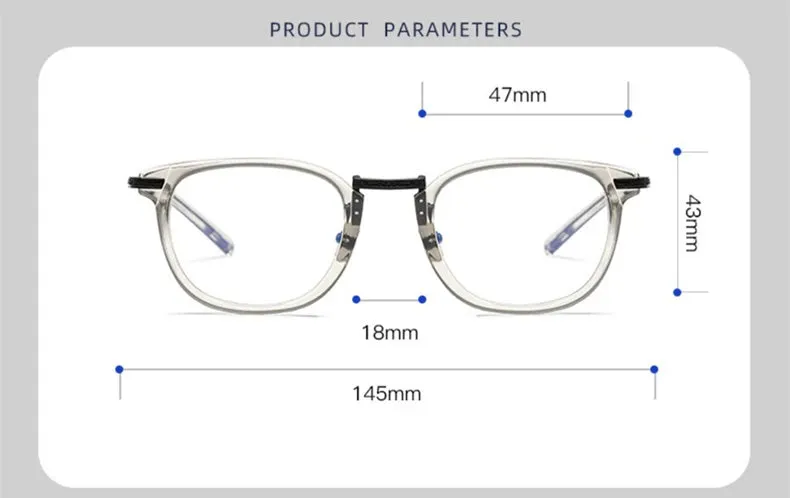 Black Mask Unisex Full Rim Titanium Acetate Square Eyeglasses G817