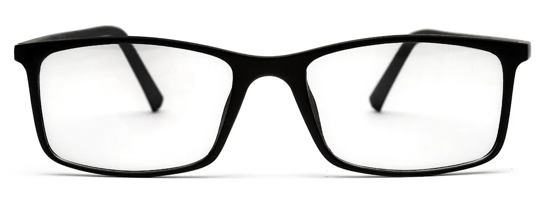 Black Matte YourSpex Flex Rectangle Eyeglass for Men