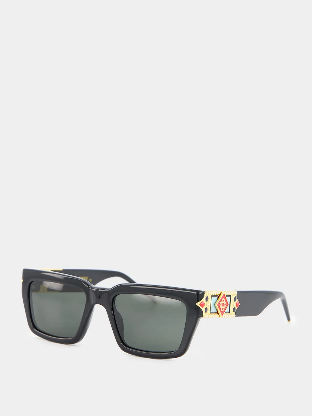 Black Monogram Plaque Sunglasses