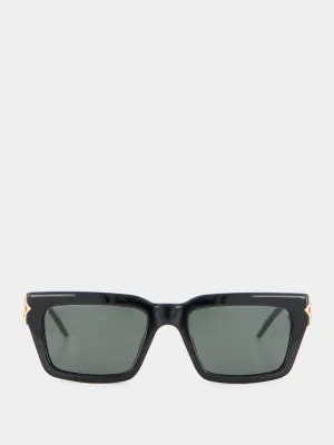 Black Monogram Plaque Sunglasses