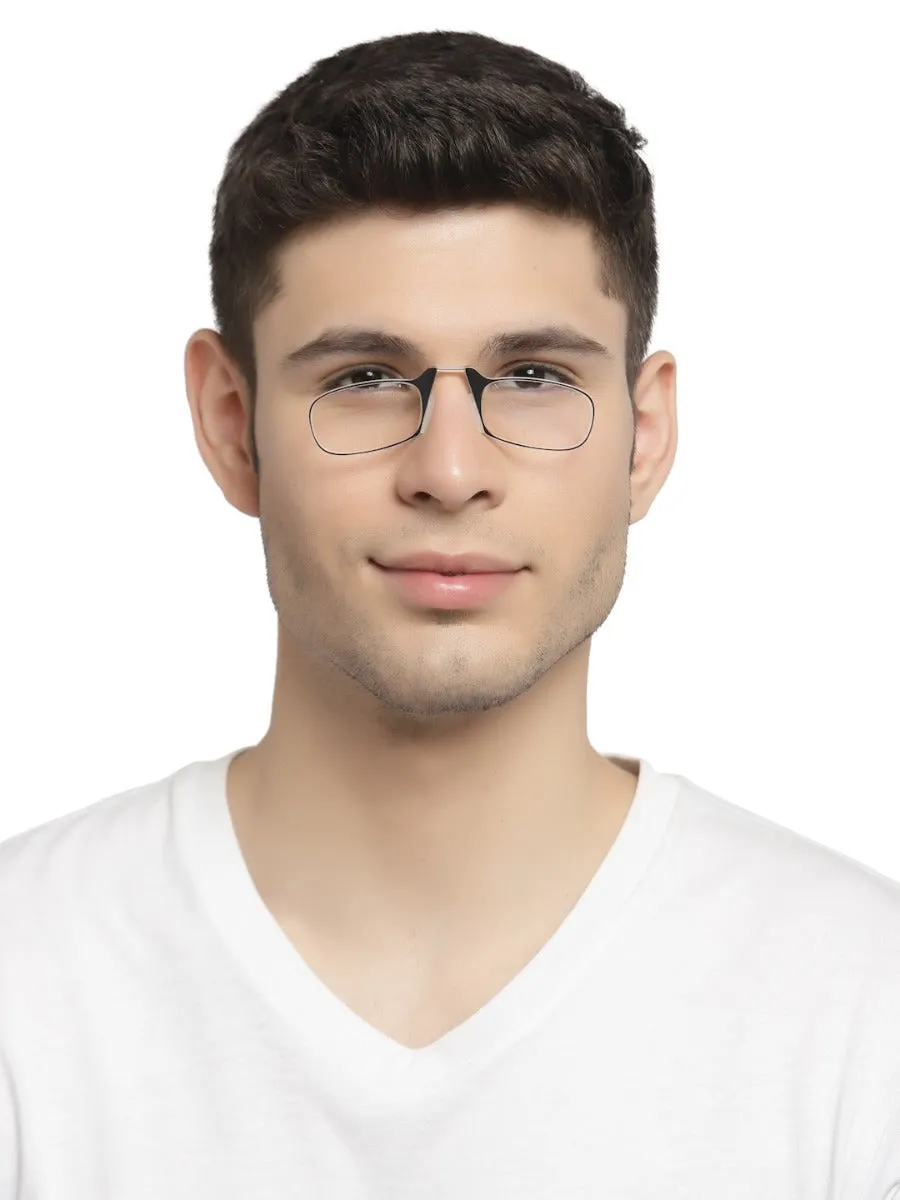 Black Nose clip Reading eyeglasses with case