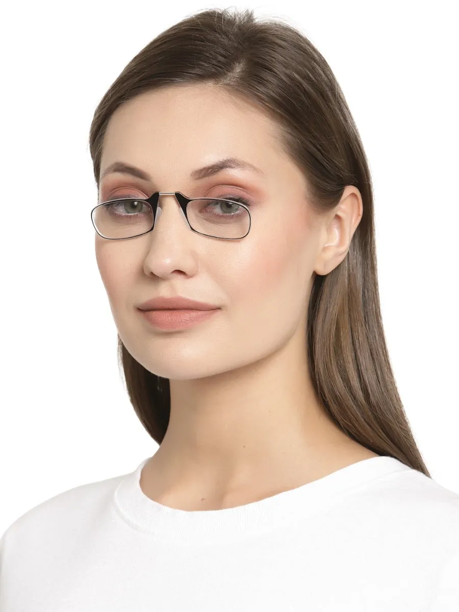 Black Nose clip Reading eyeglasses with case