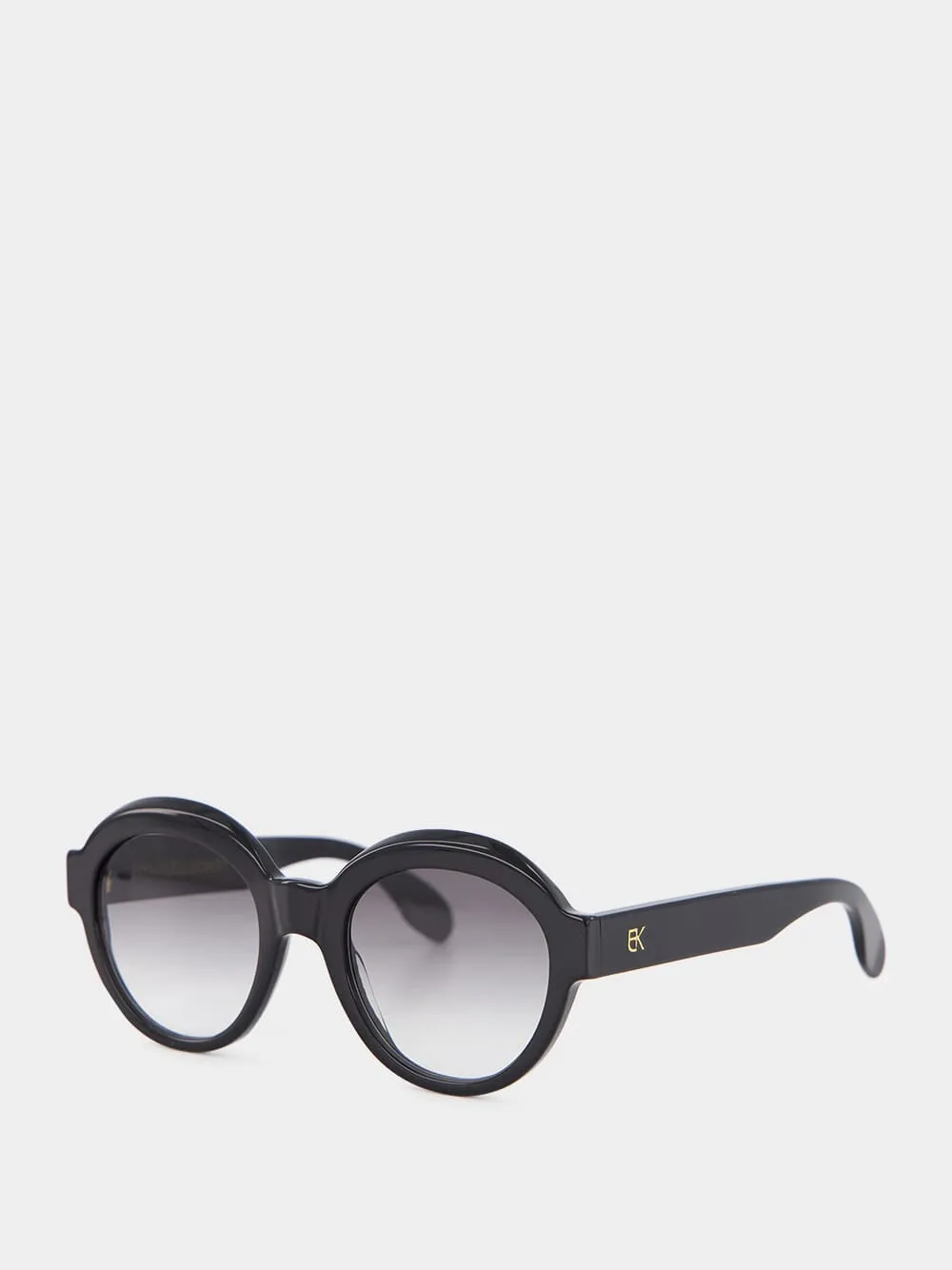 Black Round Acetate Sunglasses