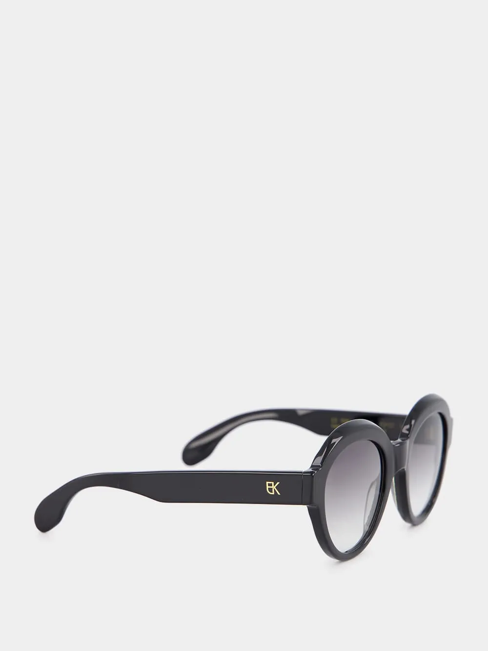 Black Round Acetate Sunglasses