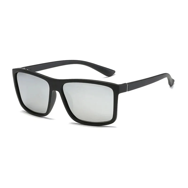 Black Square Polarized Sunglasses UV400 Mirror Blue Anti-Glare Driving Shades Unisex