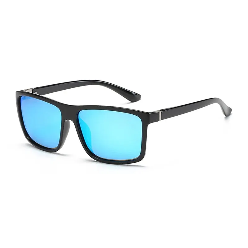 Black Square Polarized Sunglasses UV400 Mirror Blue Anti-Glare Driving Shades Unisex