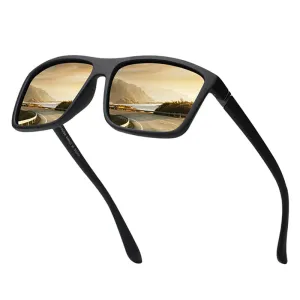 Black Square Polarized Sunglasses UV400 Mirror Blue Anti-Glare Driving Shades Unisex