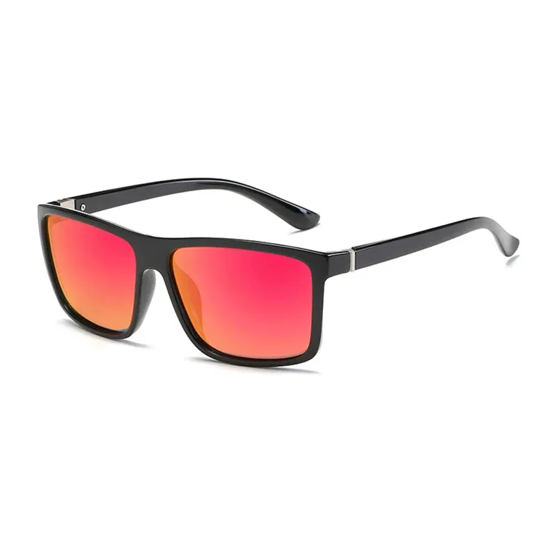 Black Square Polarized Sunglasses UV400 Mirror Blue Anti-Glare Driving Shades Unisex