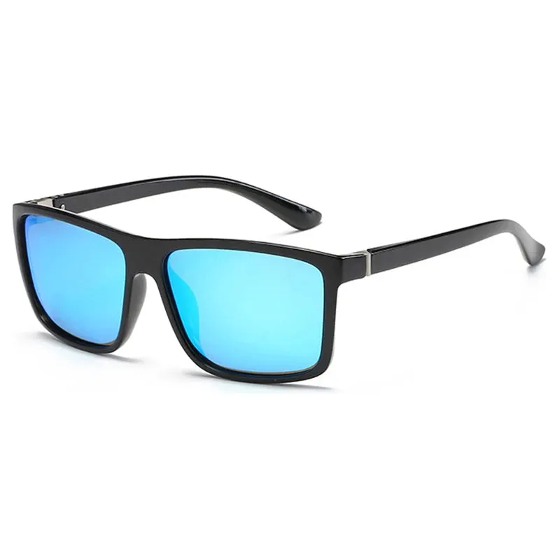 Black Square Polarized Sunglasses UV400 Mirror Blue Anti-Glare Driving Shades Unisex