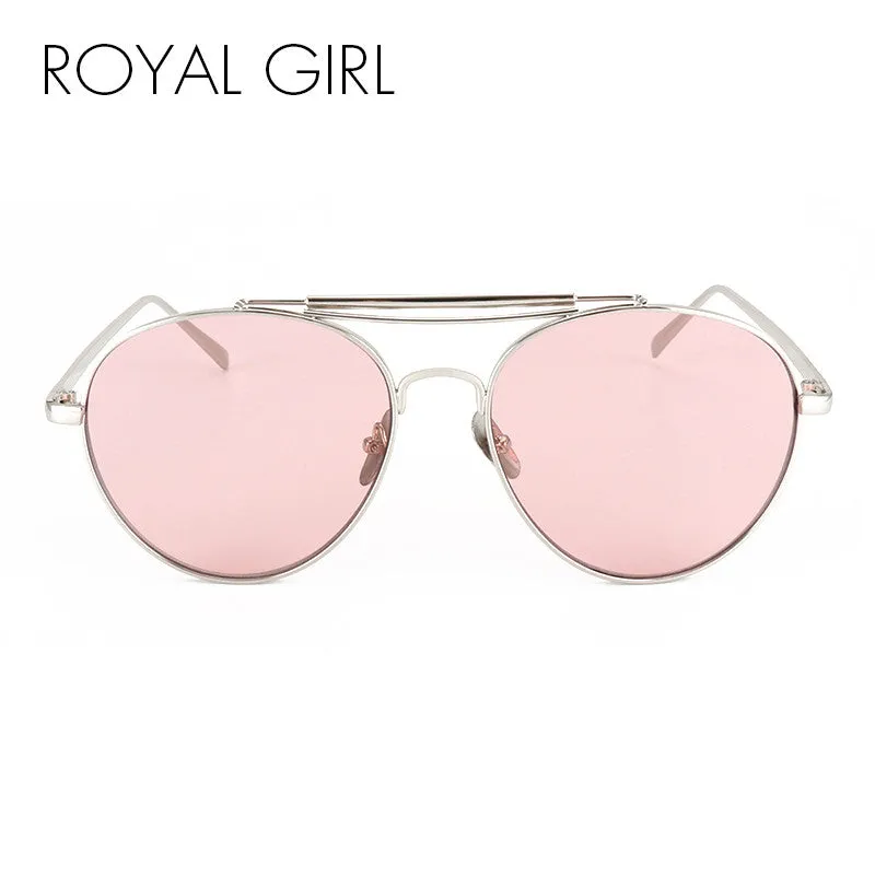 Brand Sunglasses Shades Retro Flat Top Round Design Vintage Female Sun Glasses