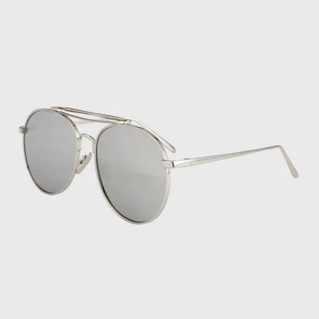 Brand Sunglasses Shades Retro Flat Top Round Design Vintage Female Sun Glasses