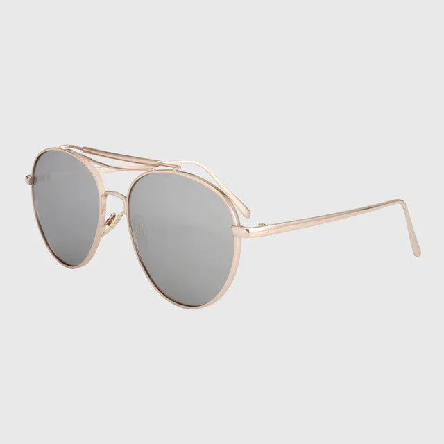 Brand Sunglasses Shades Retro Flat Top Round Design Vintage Female Sun Glasses