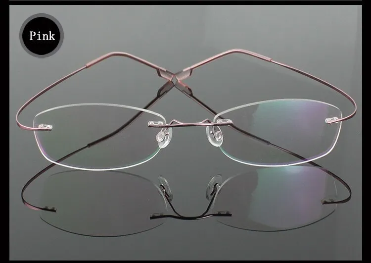 Brightzone Men's Eyeglasses Stainless Steel Oval Rimless B1989