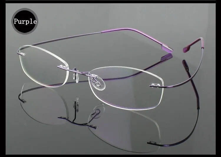 Brightzone Men's Eyeglasses Stainless Steel Oval Rimless B1989