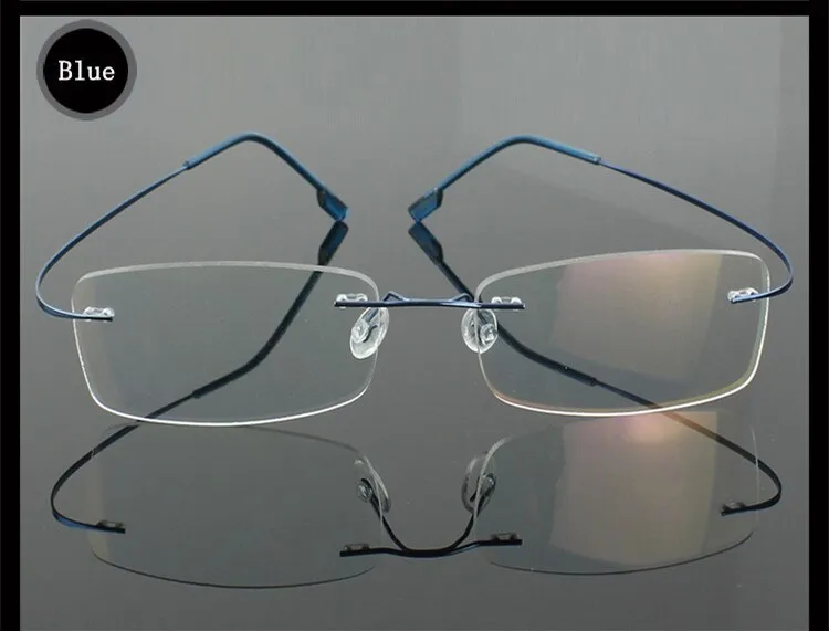 Brightzone Men's Eyeglasses Stainless Steel Oval Rimless B1989