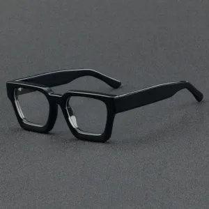 Brightzone Unisex Full Rim Flat Top Square Handcrafted Acetate Eyeglasses 1439